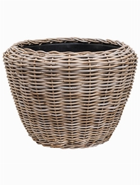 Drypot Rattan Round grey outdoor