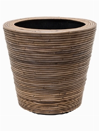 Drypot Rattan Stripe Round grey