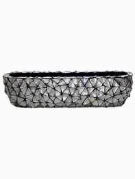 Shell Table Top Planter Mother of pearl silver-blue